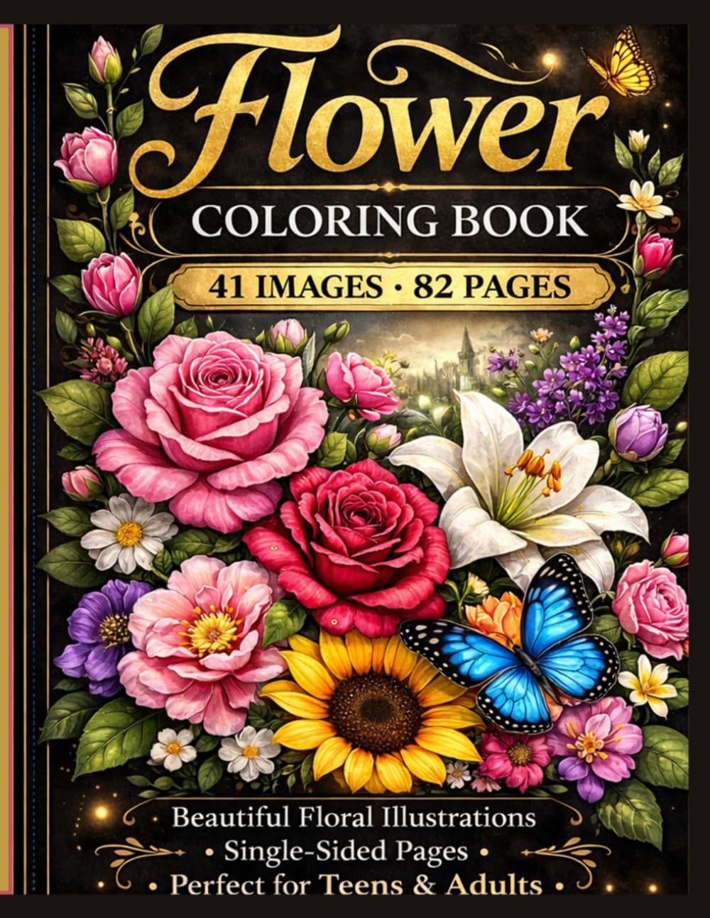 ler totalmente FLOWER COLORING BOOK: Livro de Colorir Adulto para Relaxamento e Criatividade
