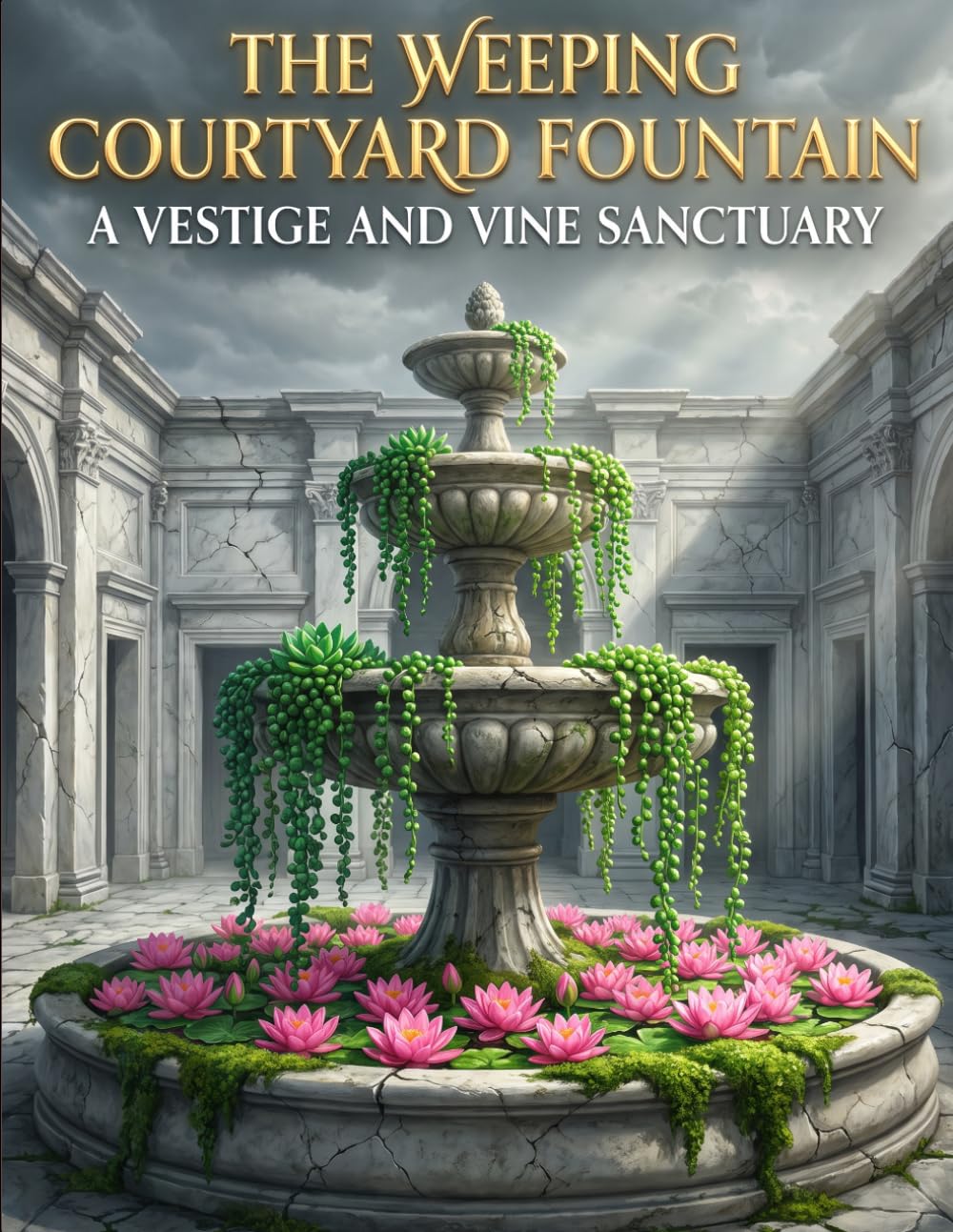 The Weeping Courtyard Fountain: An Adult Coloring Book for Burnout and Stress Relief: Cascading Succulents, Botanical Lotus Gardens, and Mindfulness... for Anxiety (The Vestige and Vine Series) baixar o livro de graça