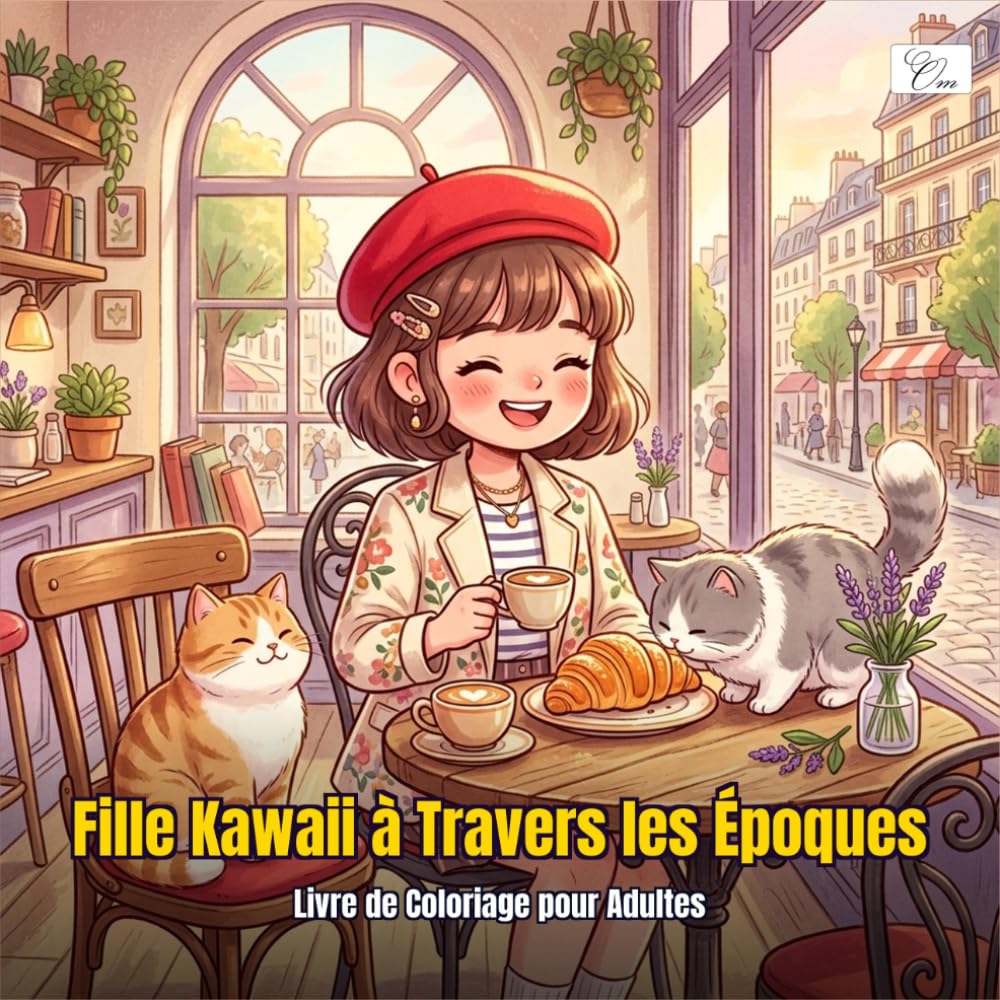 ler totalmente Cozy Eras Girl - Fille Kawaii à Travers les Époques — Livre de Coloriage pour Adultes: 60 Scènes Nostalgiques avec Chats Compagnons, de l’Ère Victorienne aux Années 90 (French Edition)