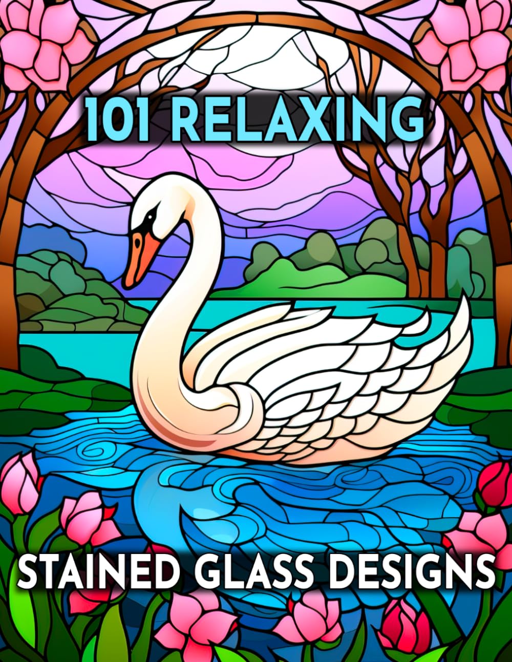ler totalmente 101 Relaxing Stained Glass Designs: Stunning Glass Art Patterns to Ignite Your Creative Imagination. Relaxation for Women, Adults and Children - for Hours of Fun and Mindfulness