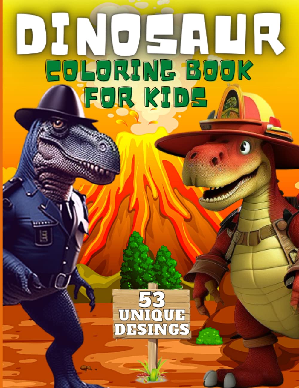 DINOSAUR COLORING BOOK FOR KIDS: Fun and Exciting Activity Book with 53 Unique Illustrations Bringing Prehistoric Creatures to Life baixar o livro de graça