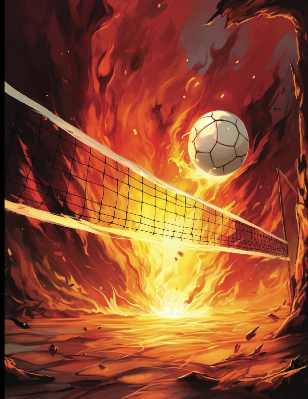 Composition Notebook: Wide Ruled Volleyball Notebook: 110 wide ruled pages
