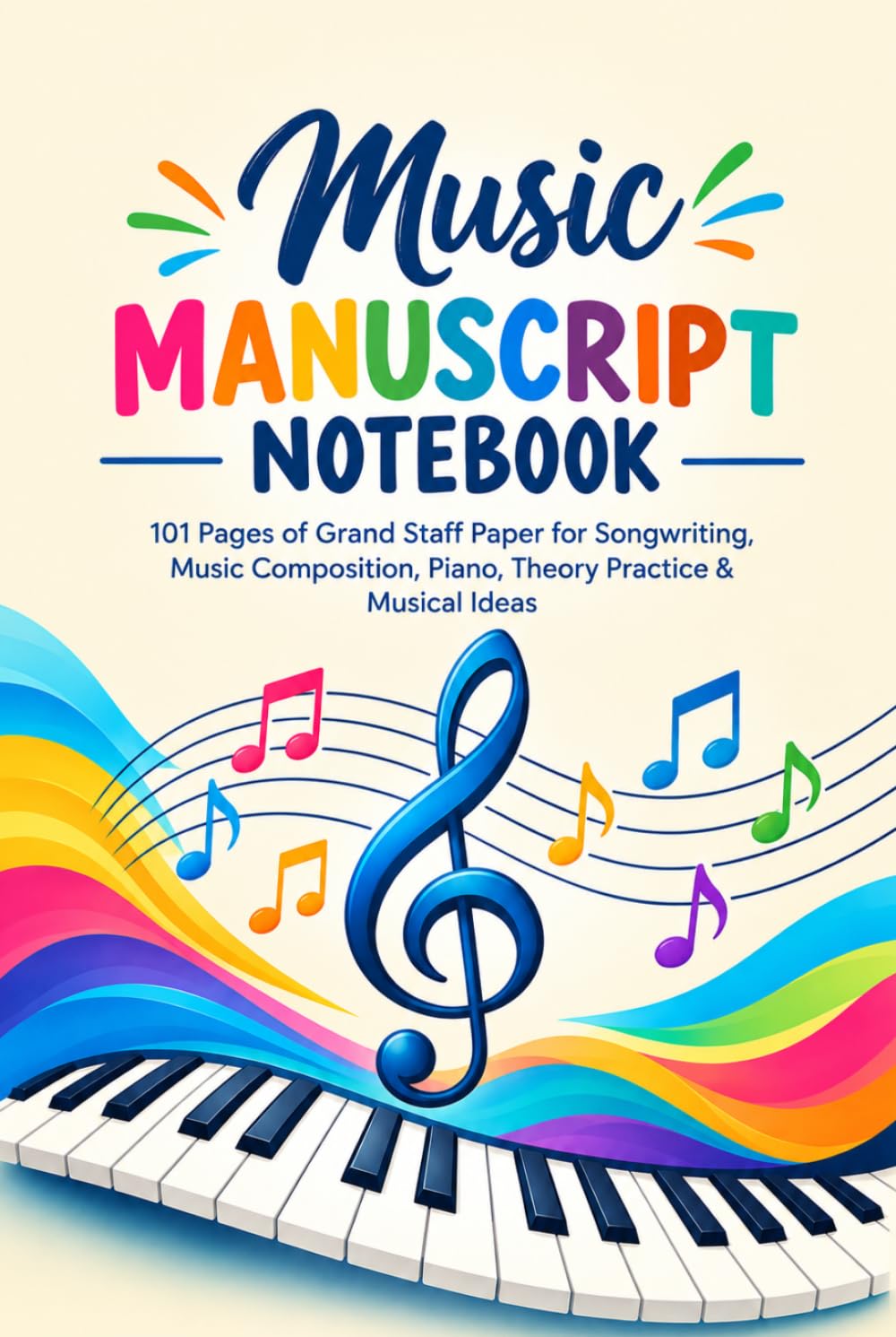 ler totalmente Music Manuscript Notebook: 101 Pages of Grand Staff Paper for Songwriting, Music Composition, Piano, Theory Practice & Musical Ideas