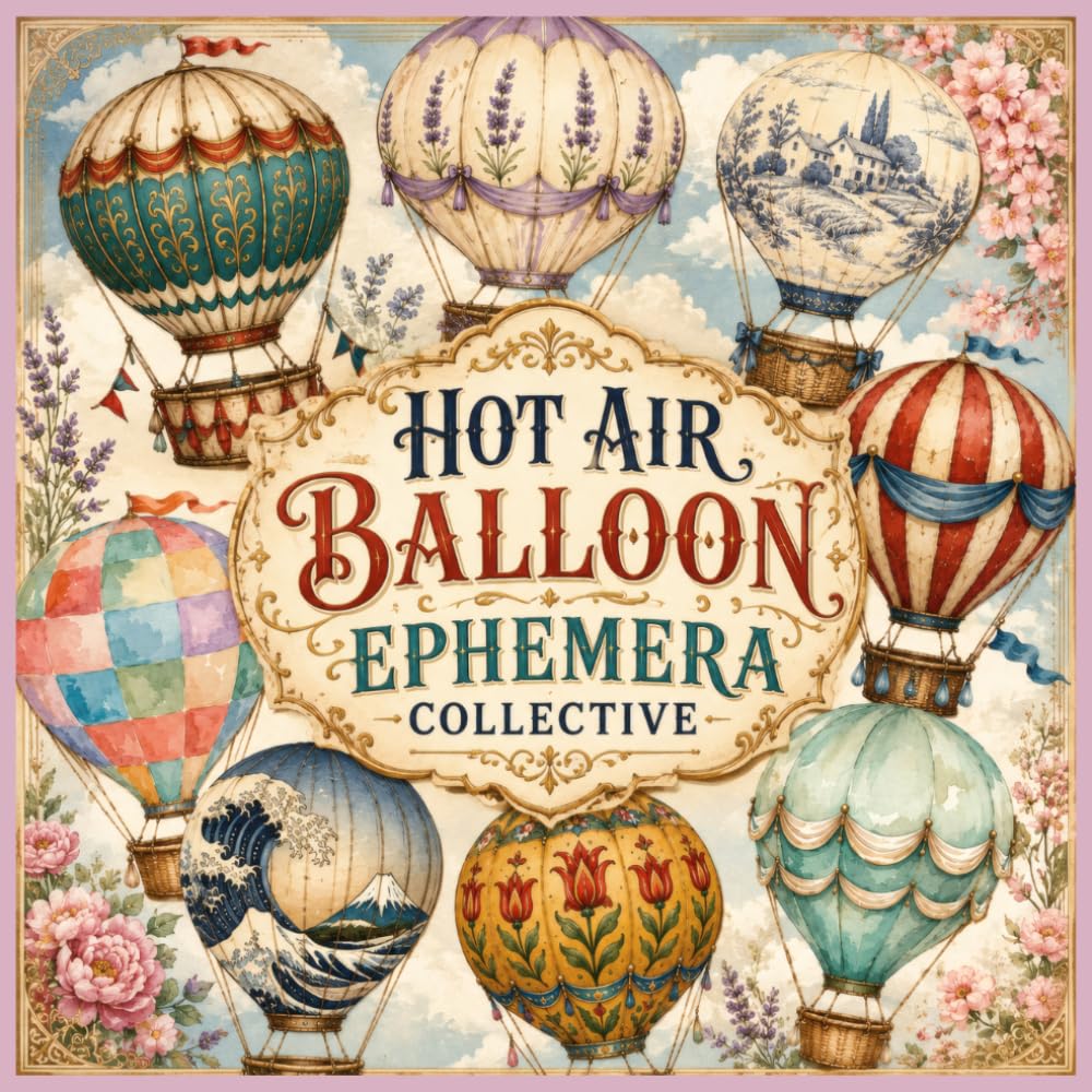 Hot Air Ballon Ephemera Collective: 180 Vintage Cut Out Illustrations in Multiple Artistic Styles for Scrapbooking, Junk Journals, Collages, and Paper Crafts baixar o livro de graça