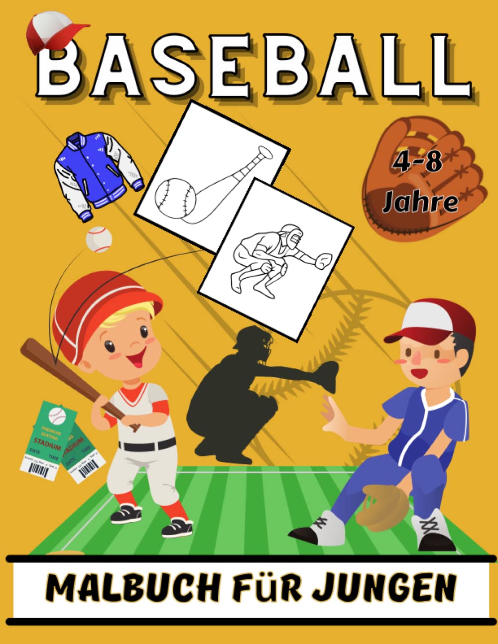 ler totalmente Baseball Malbuch für Jungen 4-8 Jahre: Stress Relieving And Relaxation Baseball Illustration Designs for Kids and Adults And All Baseball Lovers