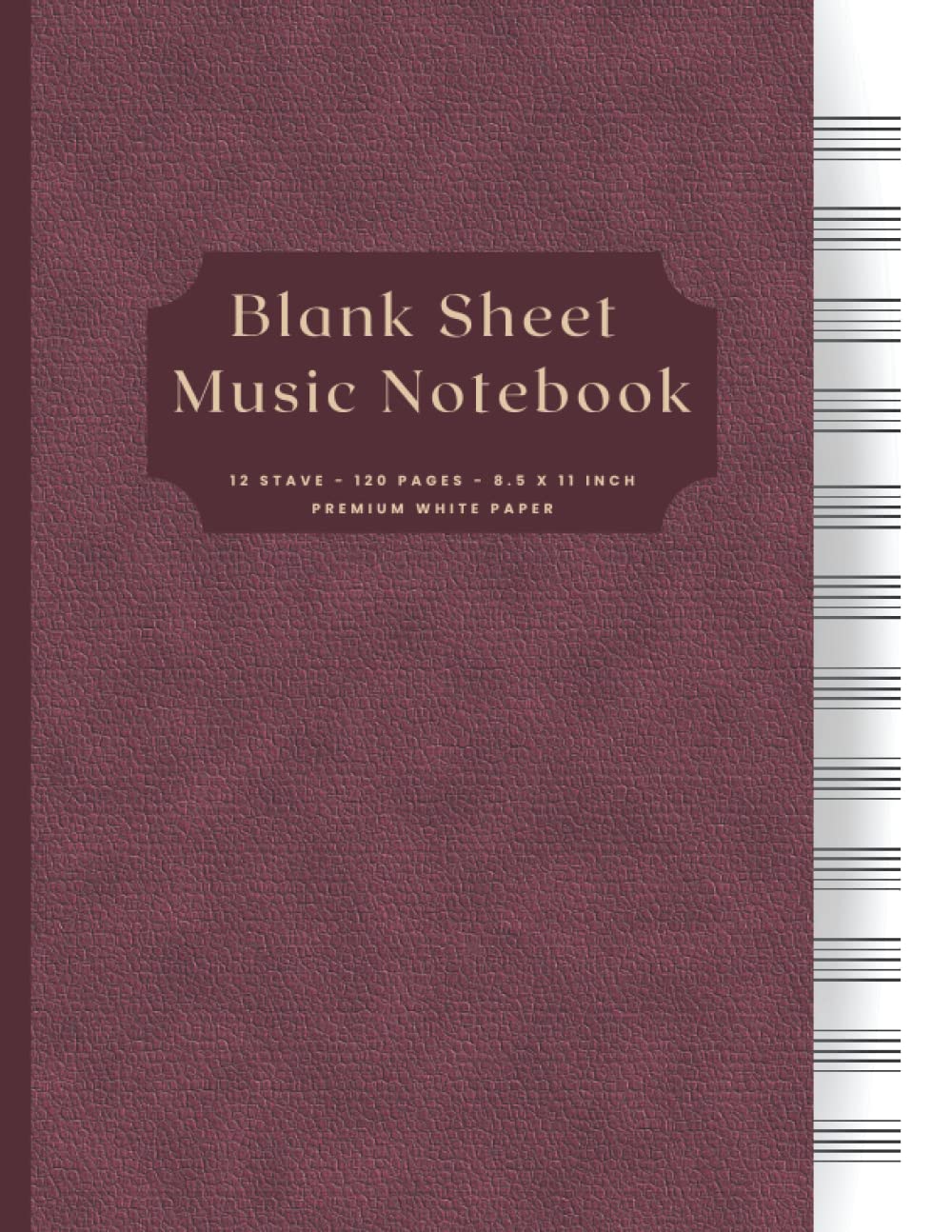 Blank Sheet Music Notebook: Premium Music Composition Book, 12 stave staff paper, 120 pages, A4 8.5x11 inch - Music NoteBook Leather Pattern Dark Red: Music Manuscript Book baixar o livro de graça