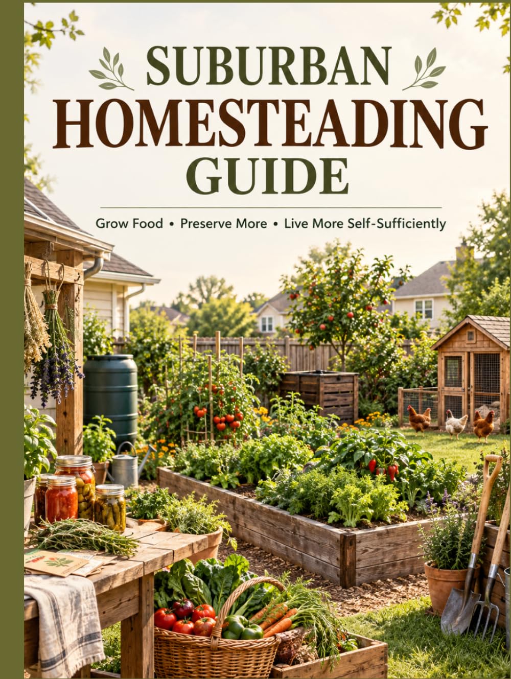 Suburban Homesteading Guide: Subtitle: A Practical Guide to Growing Food, Preserving Harvests, Raising Chickens, Reducing Waste, and Building a More Self-Sufficient Home baixar o livro de graça