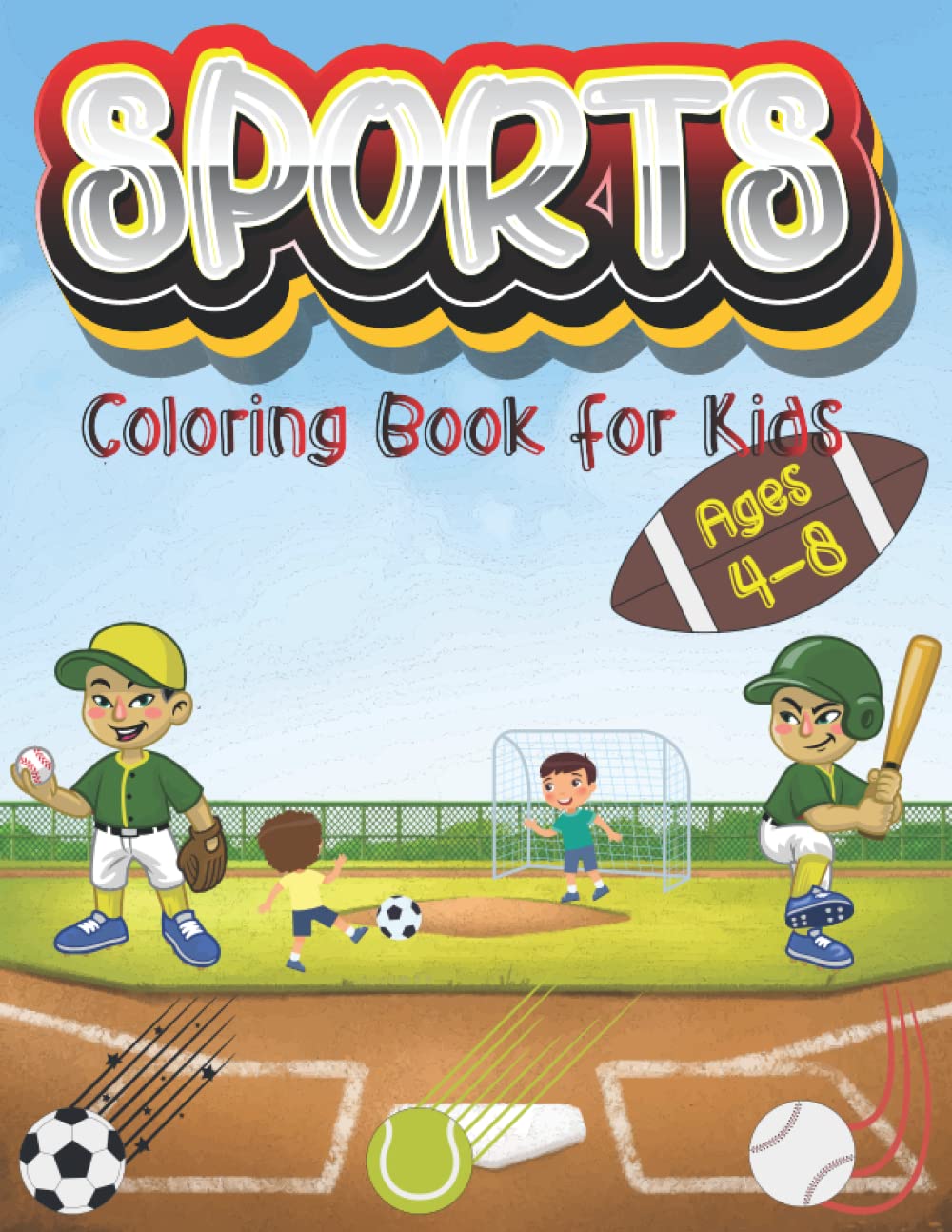 capítulo por capítulo baixar Sports Coloring Book For Kids Ages 4-8: 45 Unique Sports Colouring Pages Including Soccer, Hockey, Baseball, Tennis, Volleyball Etc.