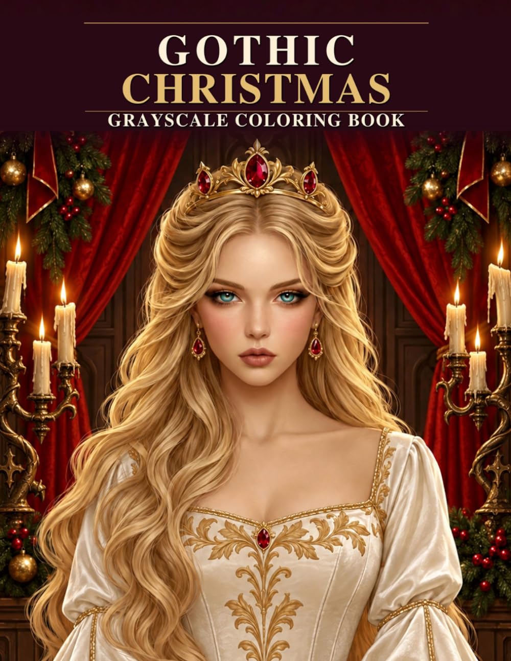 ler totalmente Gothic Christmas: Grayscale Coloring Book for Adults Featuring Gothic Victorian Women, Elegant Winter Portraits and Christmas Scenes (StoryHue Atelier)