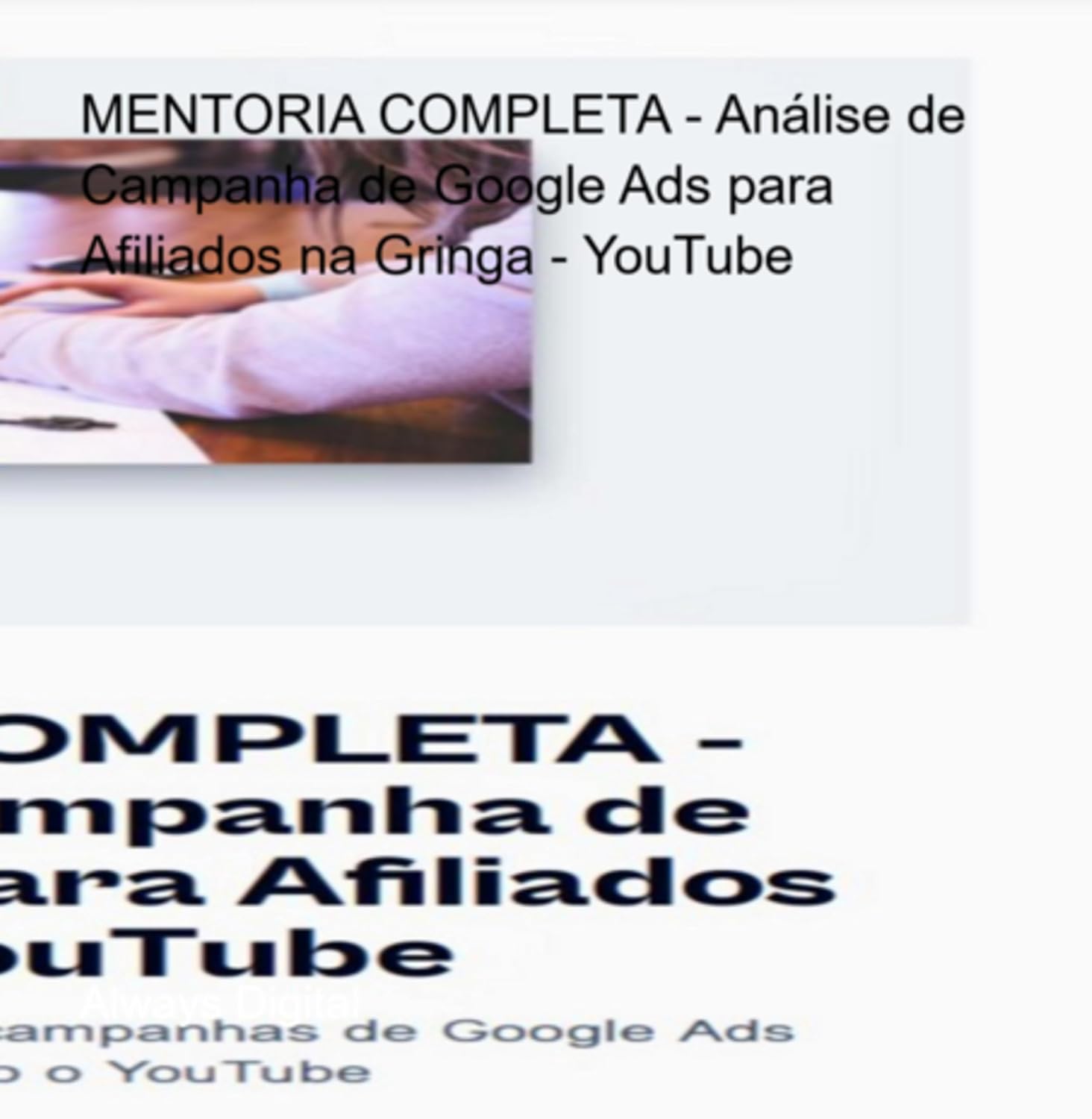 Mentoria Completa - Análise De Campanha De Google Ads Para Afiliados Na Gringa - Youtube baixar o livro de graça