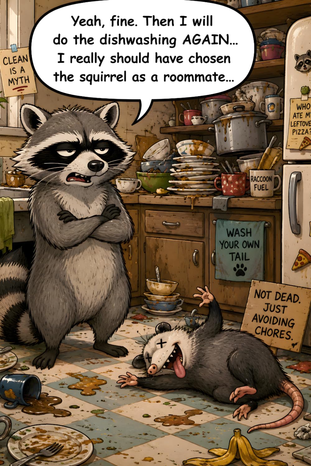 capítulo por capítulo baixar Dishwashing Raccoon Notebook: Funny Raccoon and Opossum Graph Paper Notebook – Sarcastic Roommate Humor Journal for Notes, Lists and Everyday Writing