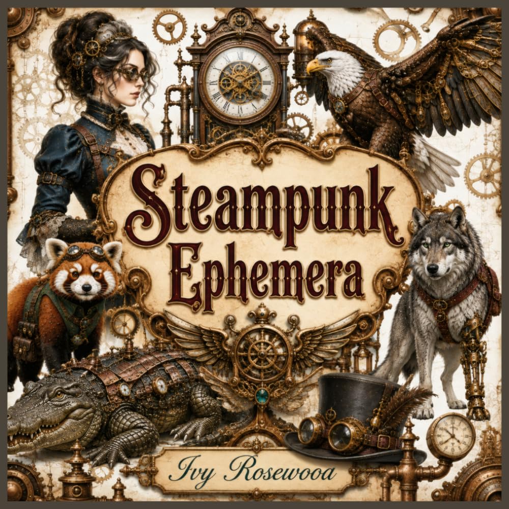 ler totalmente Steampunk Ephemera: 120 Steampunk Fantasy Cutouts for Junk Journals, Scrapbooking, Collage, Paper Crafts and Creative Projects