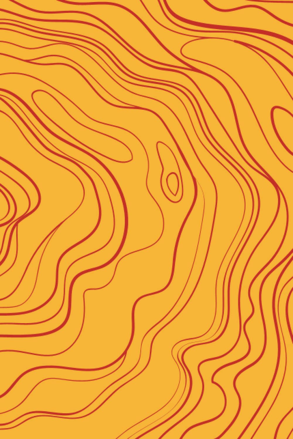 ler totalmente Orange Abstract Topography Pattern: 10 pages 6 x 9 lined Journal for Writing, Diary, Notebook (Beautiful wavy lines design)