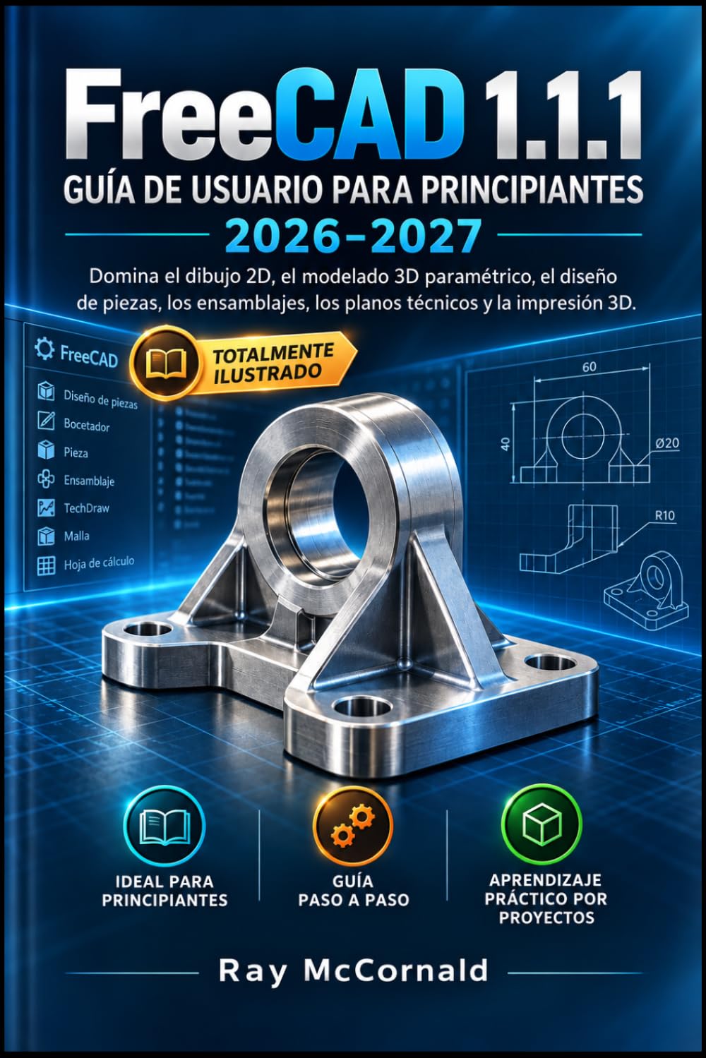 FreeCAD 1.1.1 Guía del usuario para principiantes 2026-2027: Dominio del dibujo 2D, el modelado 3D paramétrico, el diseño de piezas, el ensamblaje,... técnicos y la impresión 3D. (Spanish Edition) baixar o livro de graça
