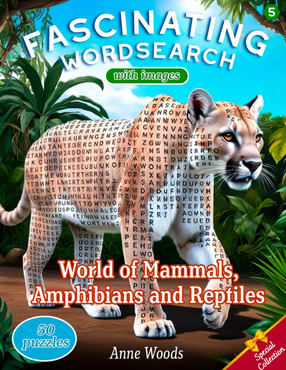 ler totalmente FASCINATING WORDSEARCH WITH IMAGES – WORD OF MAMMALS, AMPHIBIANS, AND REPTILES: Wild Adventures with 50 Puzzles