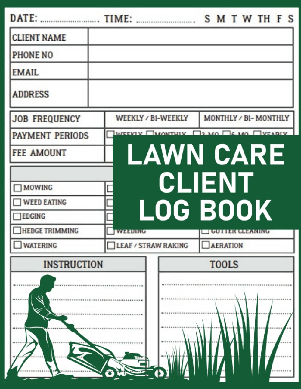 ler totalmente Lawn Care Client Log Book: Track and Organize Client Information for Mowing Business and Landscape Appointment Logbook, 8.5” x 11”, 120 Pages.