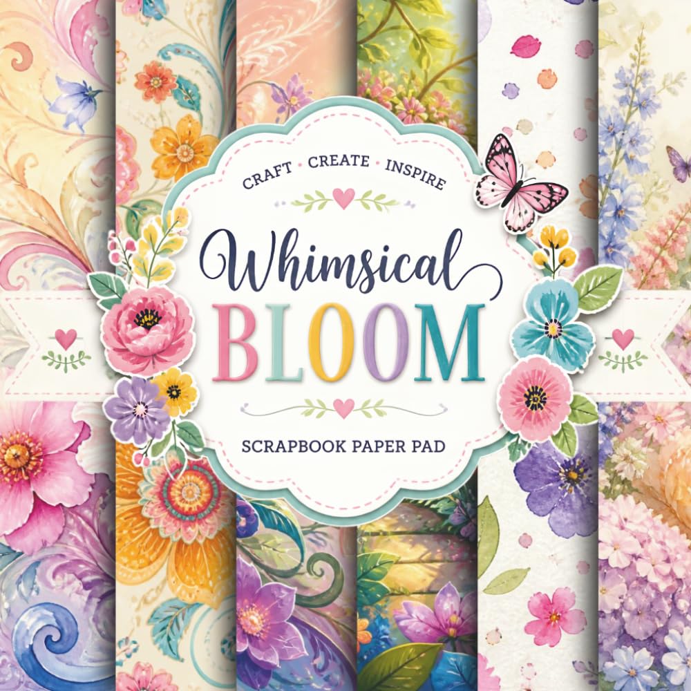 capítulo por capítulo baixar Whimsical Bloom: 8x8 Floral Scrapbook Paper Pad for Journals, Collage & Paper Crafts: 24 Single-Sided Sheets | 8 Whimsical Floral Designs, 3 Sheets Each | Botanical Decorative Paper