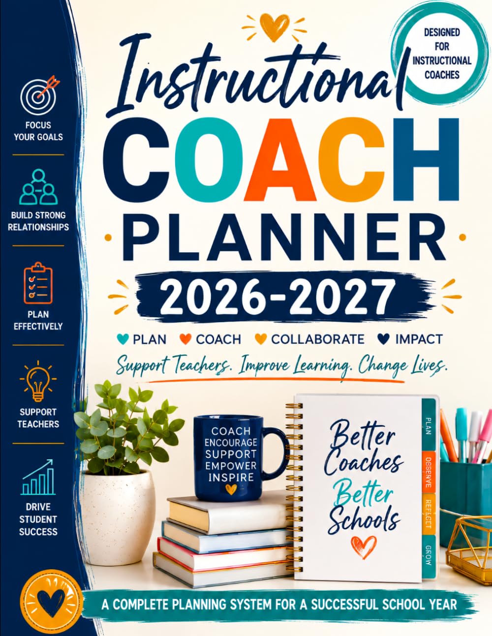 capítulo por capítulo baixar Instructional Coach Planner: 2026-2027 Academic Year Organizer for Coaching Cycles, Classroom Observations, Teacher Feedback, PLC Planning, and Professional Learning