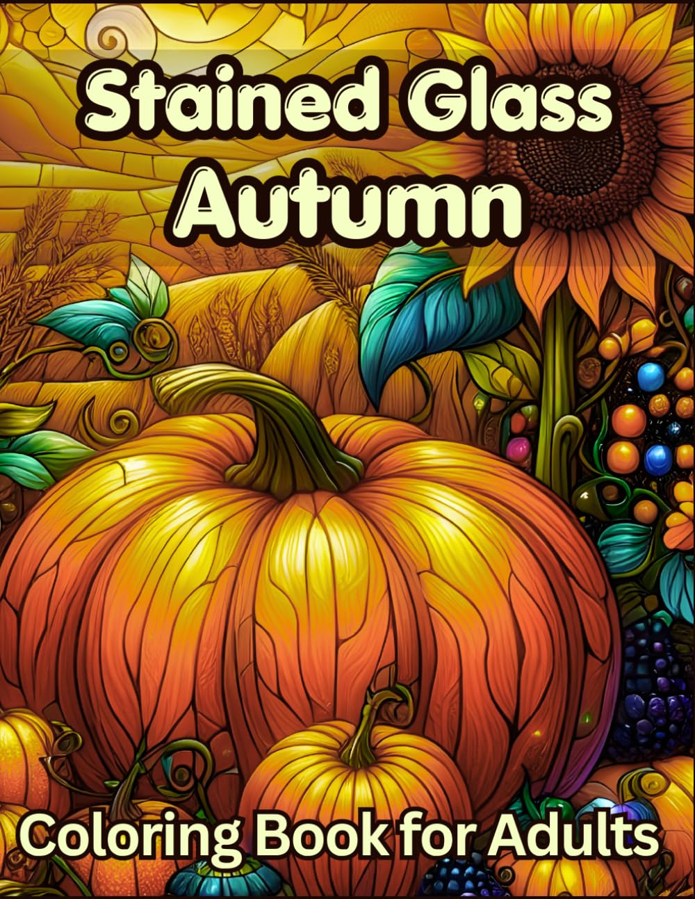 Stained Glass Autumn Coloring Book for Adults: 50 Cozy Fall Scenes: Featuring Pumpkins, Autumn Trees & Blooming Nature Patterns (Stained Glass Coloring Collection) baixar livro de graça