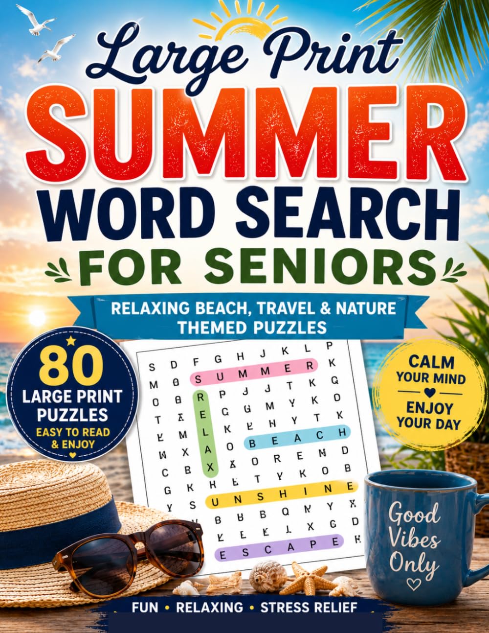 capítulo por capítulo baixar Relaxing Large Print Puzzles for Adults: Beach, Travel & Nature Themed Word Searches