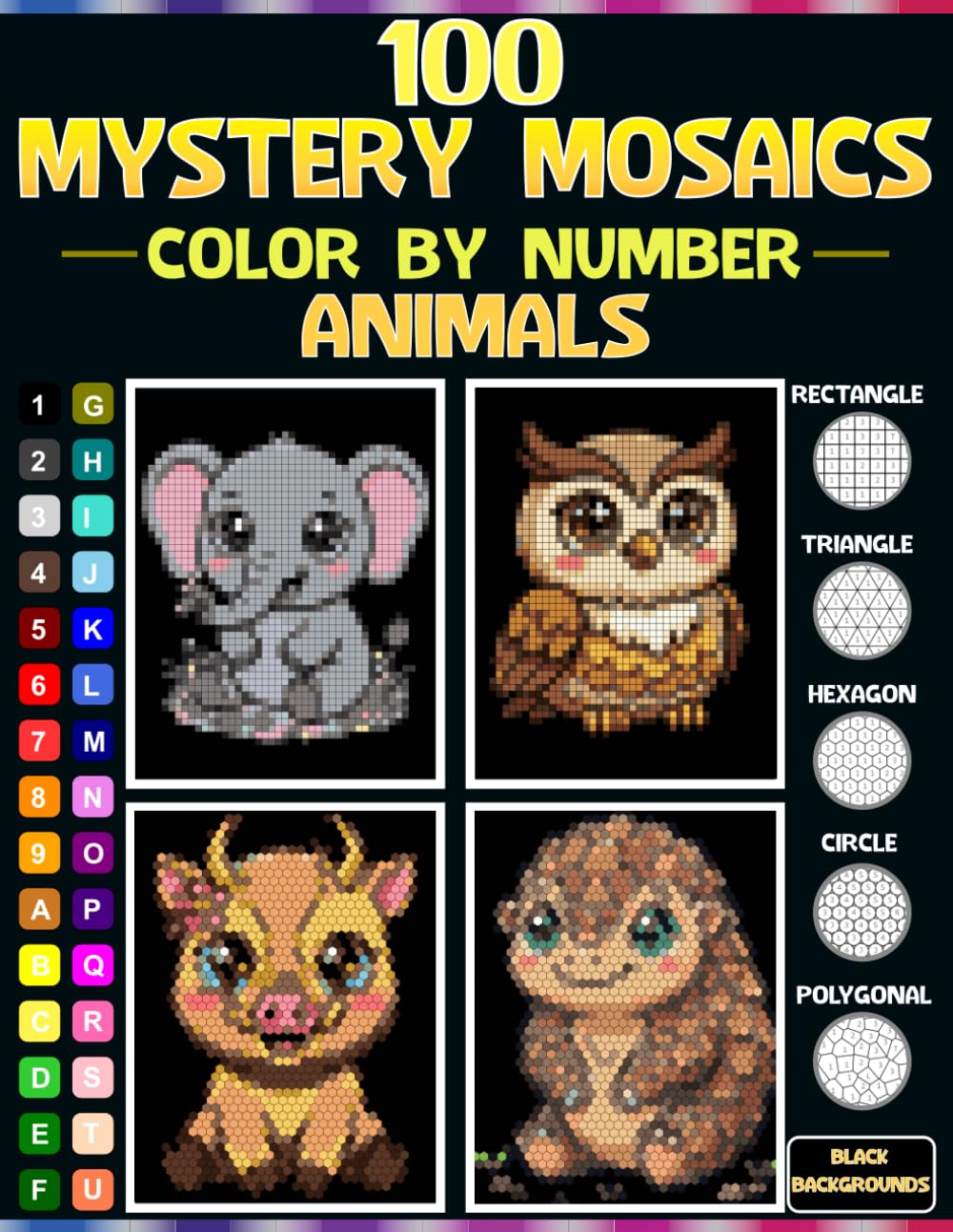ler totalmente 100 Mystery Mosaics Animals: Color by Number Book for Adults & Teens | Relaxing Mosaic Pixel Art with 30 Master Colors Palette