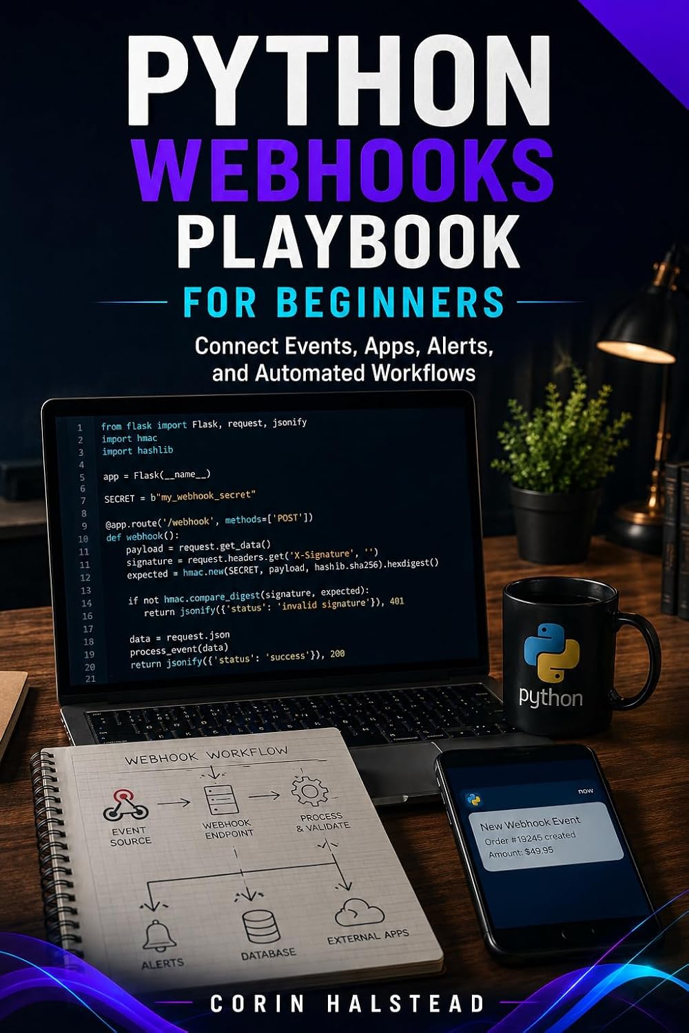 ler totalmente Python Webhooks Playbook for Beginners: Connect Events, Apps, Alerts, and Automated Workflows (English Edition)