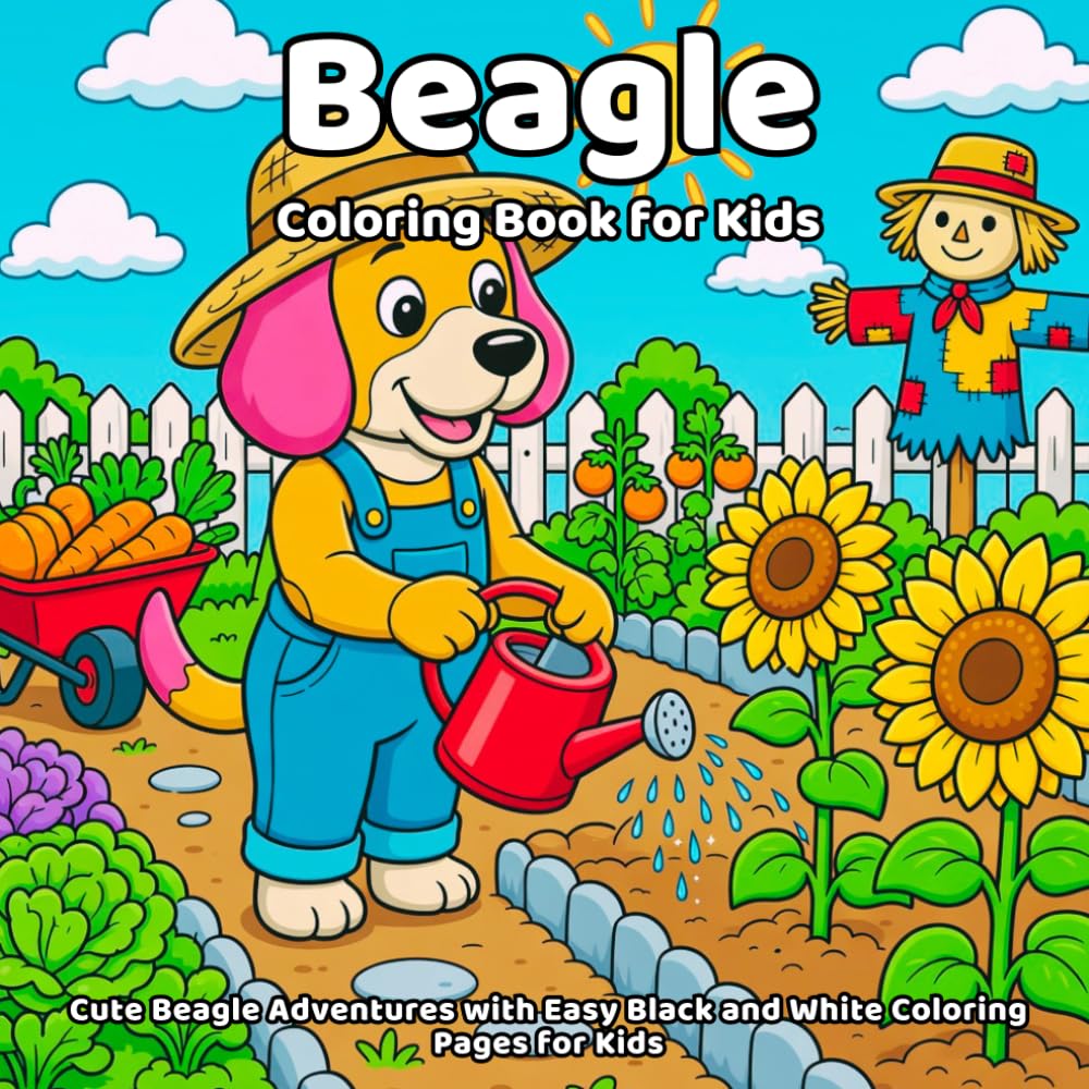 capítulo por capítulo baixar Beagle Coloring Book: Cute Beagle Adventures with Easy Black and White Coloring Pages for Kids