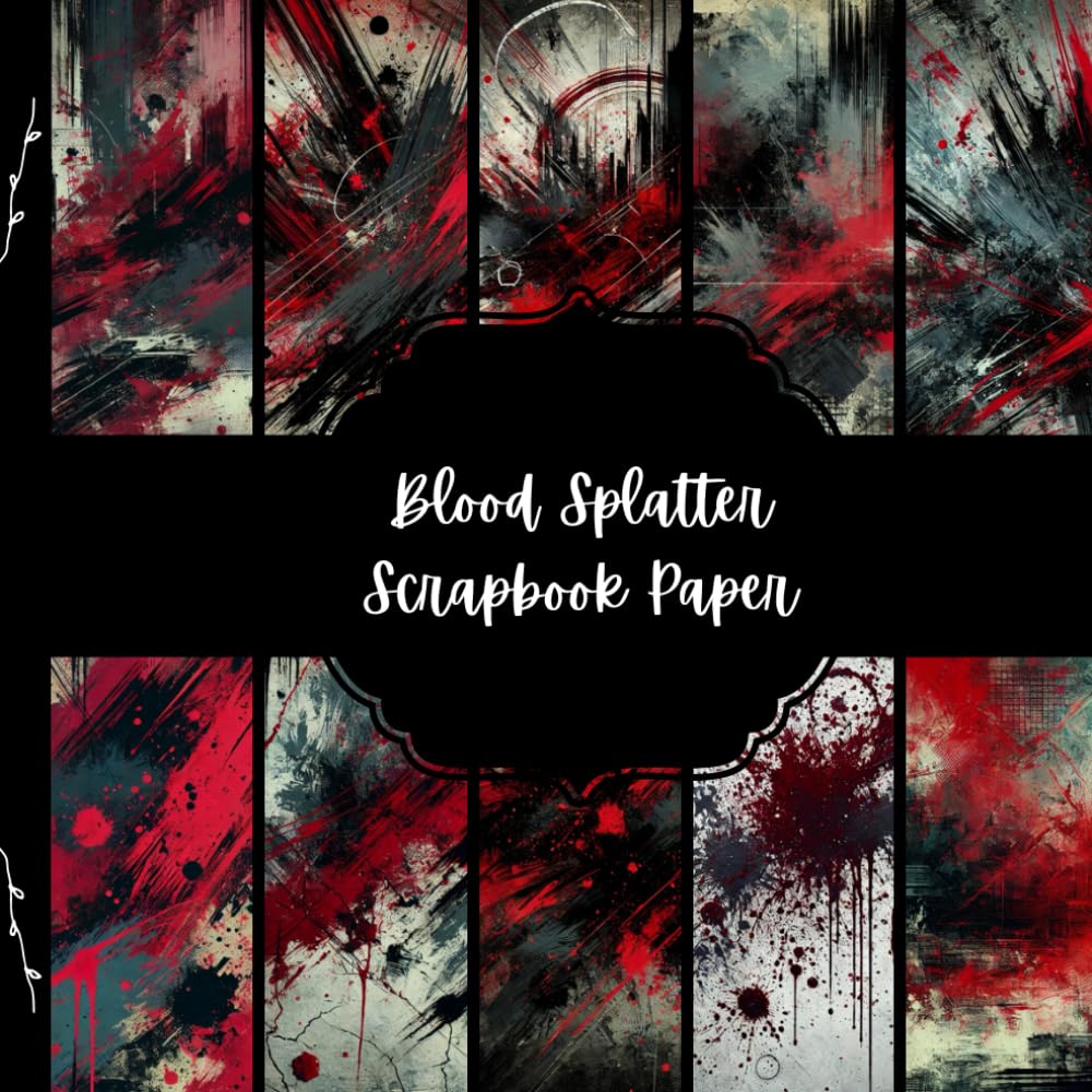 ler totalmente Blood Splatter Scrapbook Paper, Halloween Junk Journal Paper, Horror Decorative Paper, DIY Projects, Origami, Collage Sheets, Decoupage Paper, 10 Designs, Double SIded