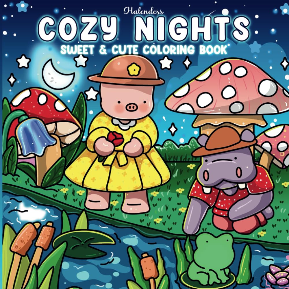 Cozy Nights Coloring Book for Teens and Adults: Featuring Sweet Little Cuties, Hygge Moments, and Nighttime Fun (Cozy Moments & Places Coloring) baixar livro de graça
