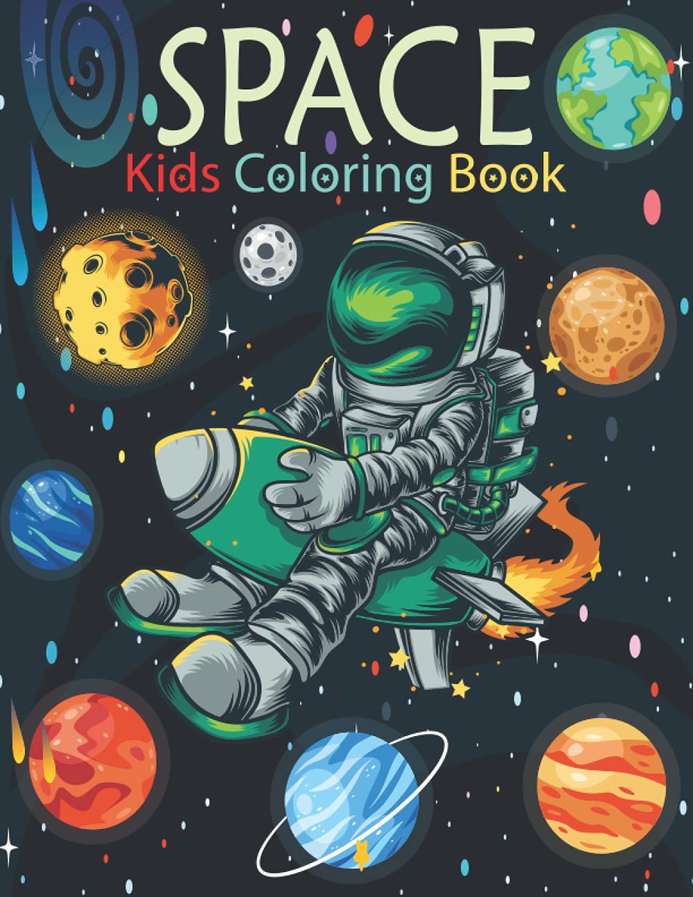 Space kids coloring book: An Kids Coloring Book with Stress-relief, Easy and Relaxing Coloring Pages. baixar livro de graça