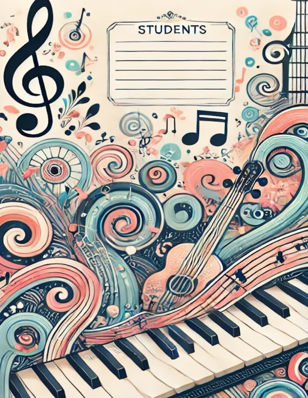 ler totalmente Blank sheet Music Notebook,120 Pages: Manuscript Paper,120 Pages 12 Staves per Page, 8,5'' wide x 11''