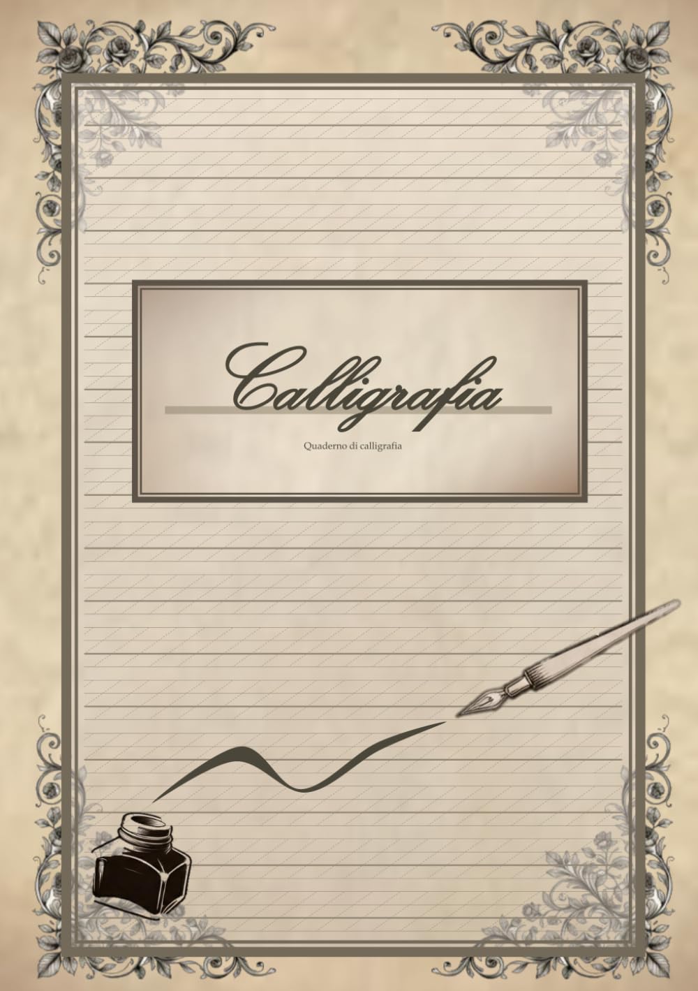 ler totalmente Quaderno di calligrafia,240 fogli stampati solo fronte, formato A5 (formato compatto), 16 righe per pagina, pagine strappabili (Italian Edition)