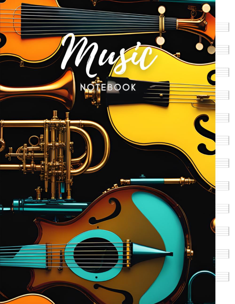 ler totalmente Music Notebook Journal: Cute Blank Sheet Music Notebook, Standard Music Staff Paper and Ruled Notebook for Songwriters, 120 Pages 8 X 11 inches (21 cm X 27 cm), White Paper Artistic Cover