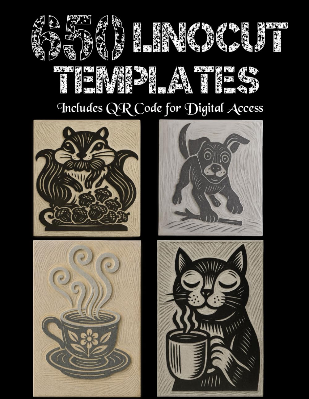 ler totalmente 650 Linocut Templates: Bold. Printable. Ready to Carve. Includes Downloadable PDF and SVG Files