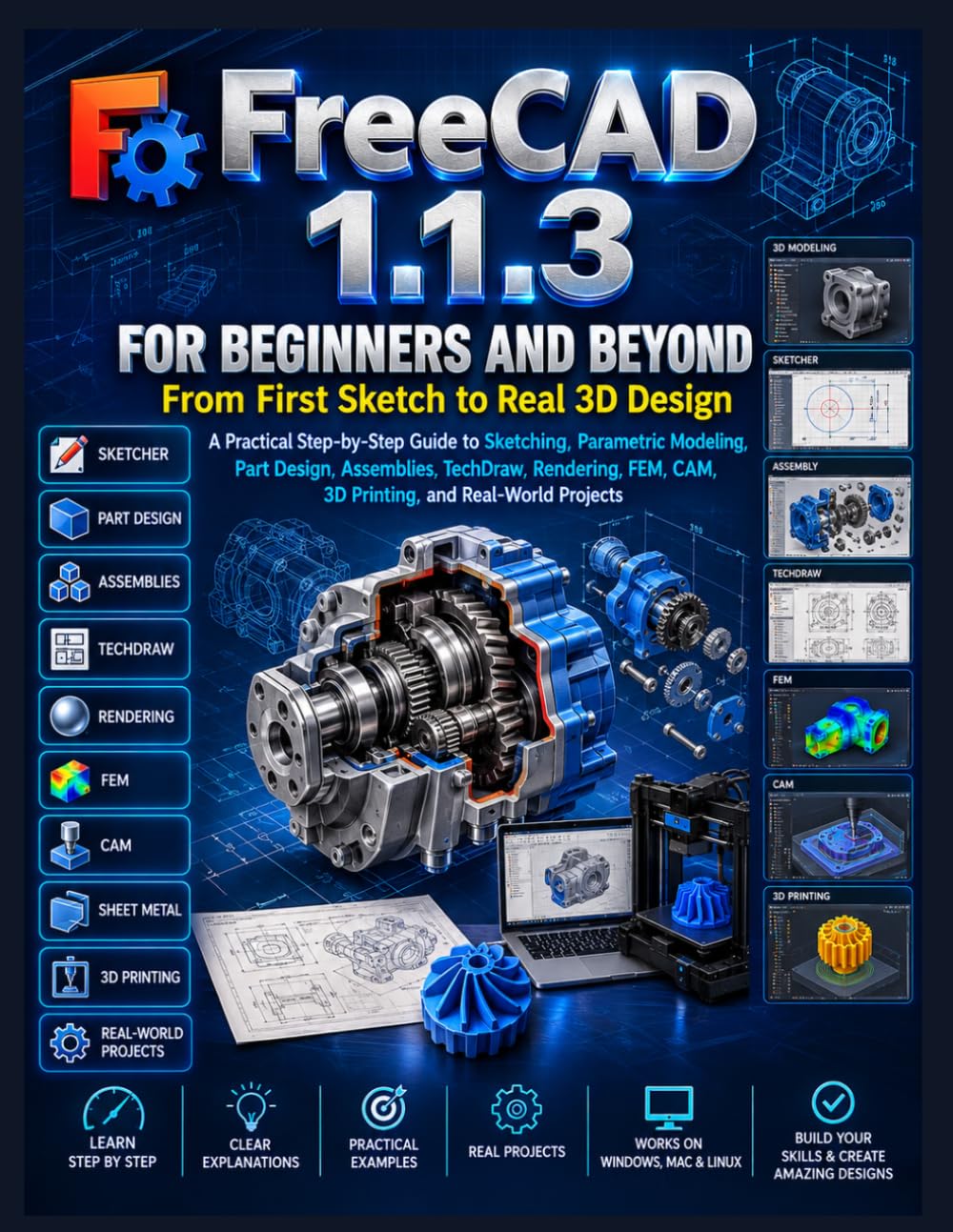 FREECAD 1.1.3 FOR BEGINNERS AND BEYOND:From First Sketch to Real 3D Design baixar livro de graça
