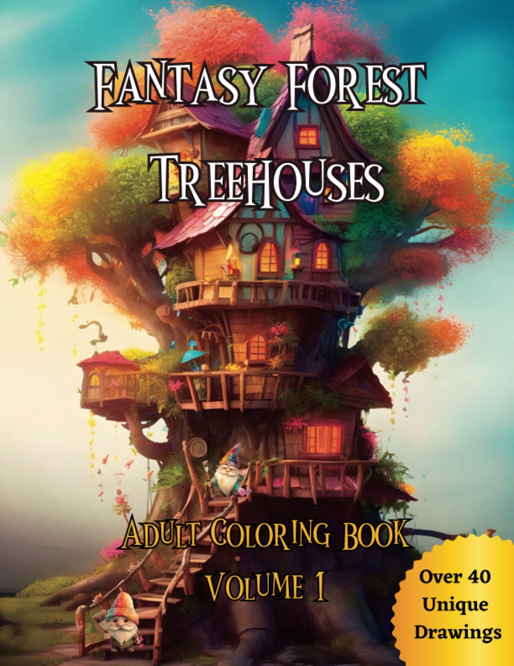 Fantasy Forest TreeHouses: Enchanting and Relaxing Coloring Book for Adults: Black Line and Grayscale Illustrations to Inspire Creativity and Promote... for Anyone Seeking a Moment of Tranquility. baixar o livro de graça