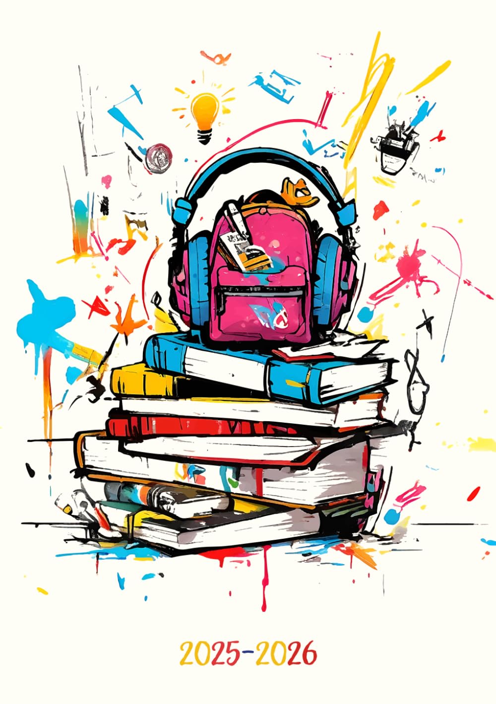 Agenda journalier année scolaire 2025-2026: Planificateur journalier petit format A5 pour collège, lycée, étudiant, enseignant ou usage professionnel, couverture graffiti coloré (French Edition) baixar o livro de graça