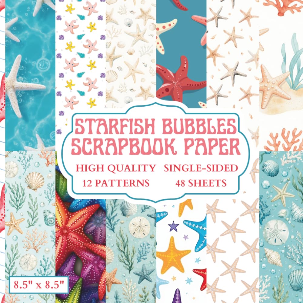 Starfish Bubbles Scrapbook Paper: 12 Coral Themed Designs - 48 Single Sided Sheets - High Quality Craft Paper Pad for Artists to Use in Collages, Junk Journals and Art Projects baixar livro de graça