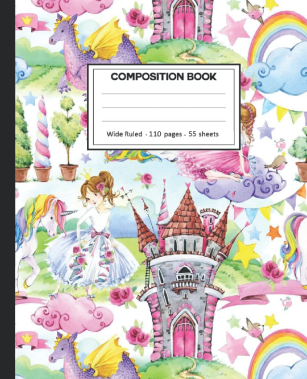 Composition Notebook: College Ruled: 110+ Lined Pages Writing Journal: Princess on White. baixar o livro de graça