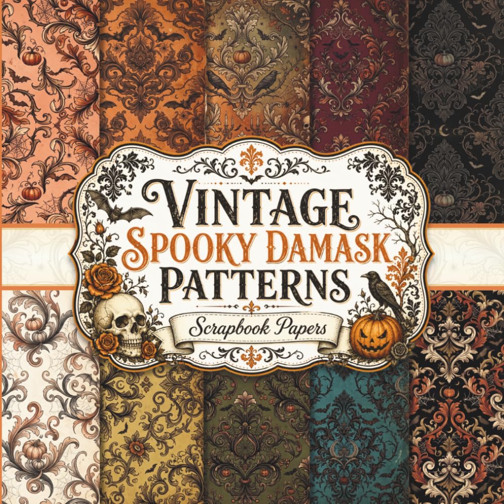 ler totalmente Vintage Spooky Damask Patterns Scrapbook Papers: Gothic Decorative Designs for Junk Journals, Decoupage, Collage Art, and Creative Crafts