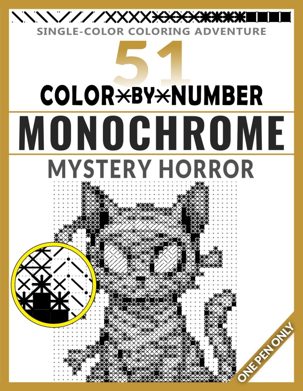 51 Color-by-Number Monochrome Mystery Horror: A Single-Color Adult Coloring Adventure baixar livro de graça