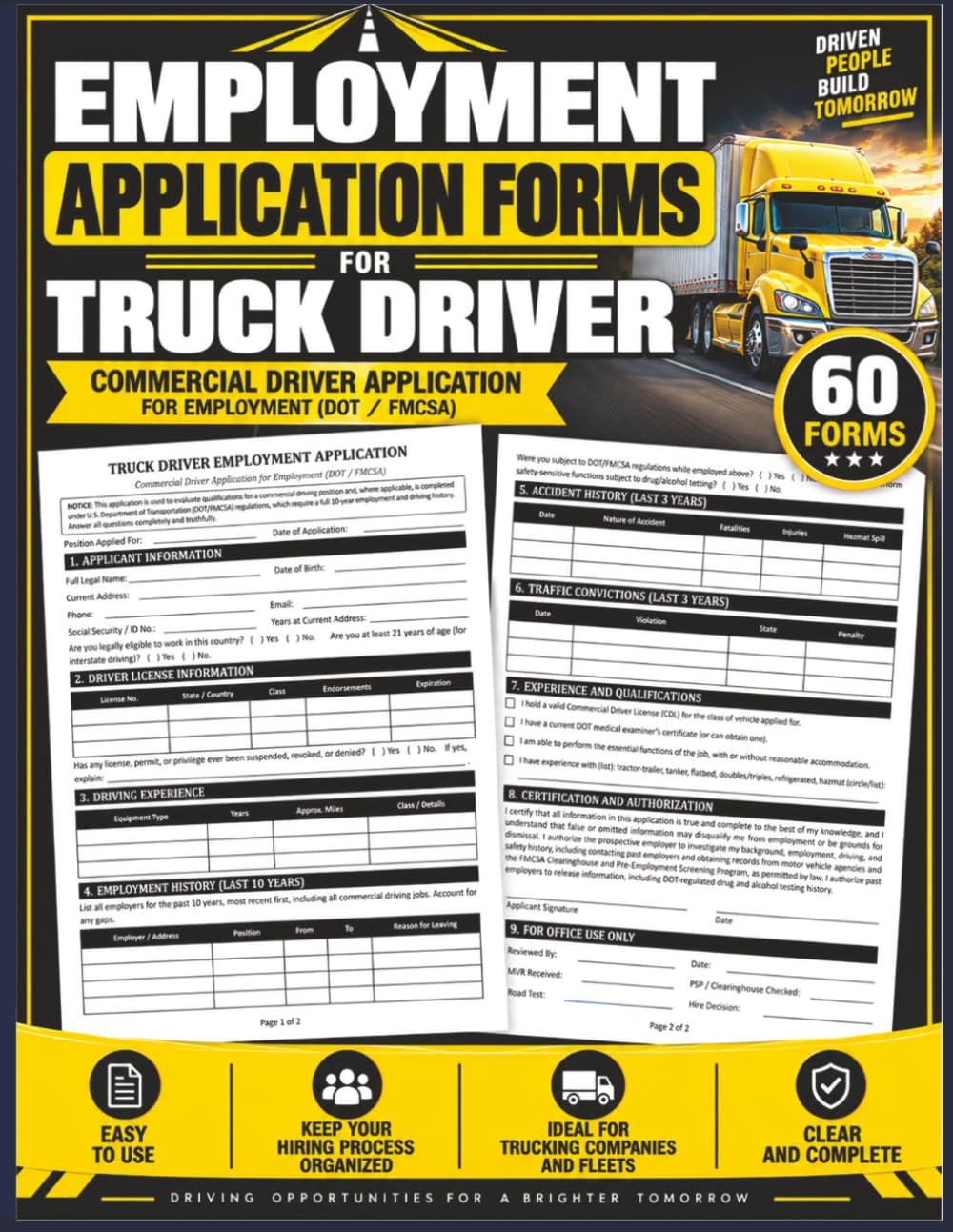 Employment Application Forms for Truck Driver: (60) Commercial Vehicle Operator Job Recruitment Docs baixar livro de graça