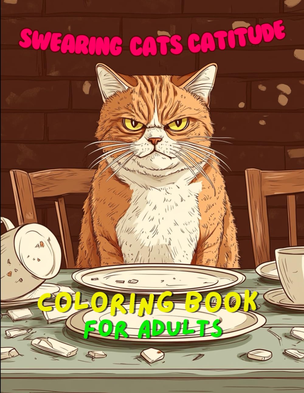 Catitude swearing cats coloring book for adults, funny cats being dicks coloring books funny for adults relaxation baixar livro de graça