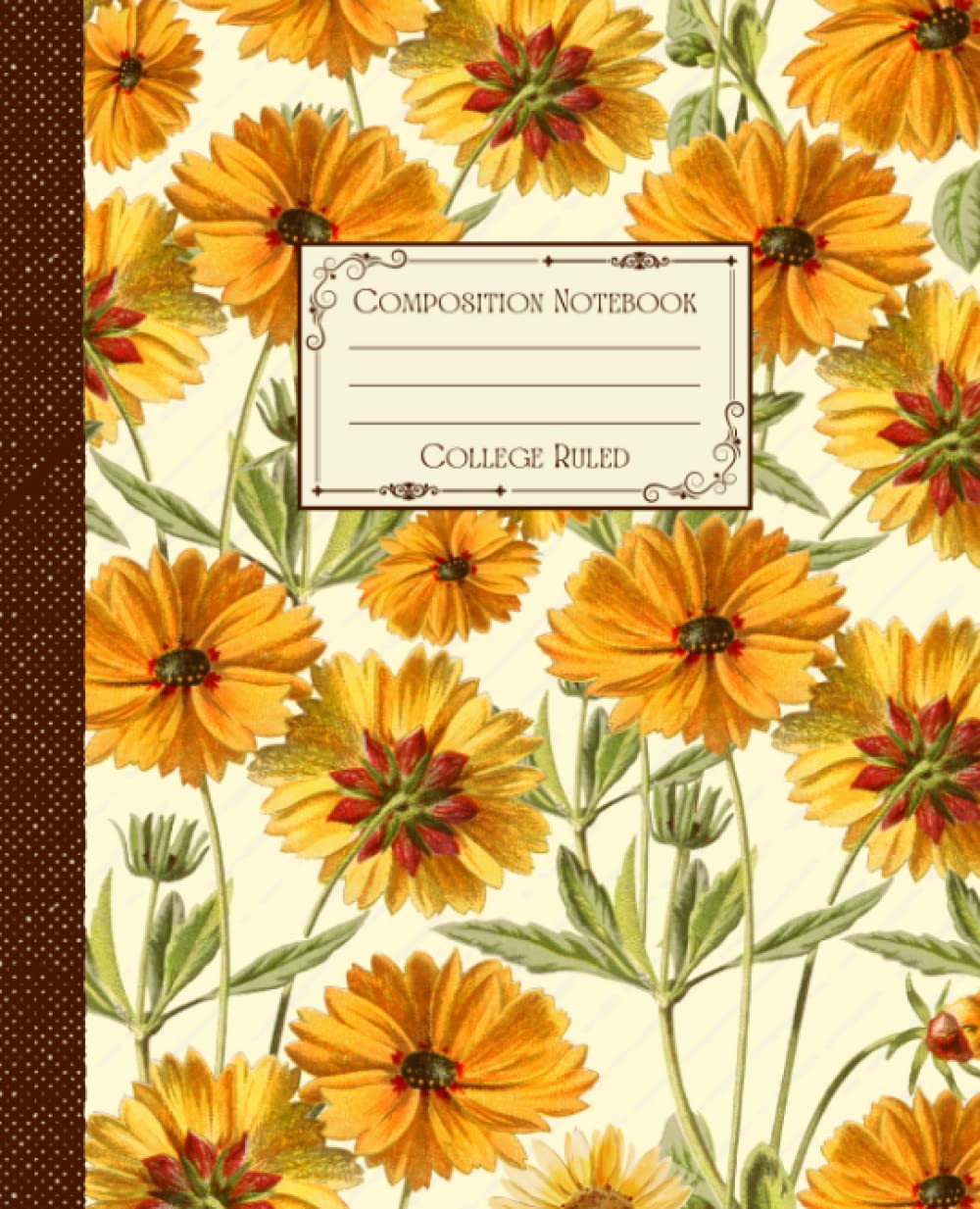 ler totalmente Vinage Flower Composition Notebook College Ruled: Vintage Botanical Illustration | Vintage Flower Notebook for Writers | Perfect for College, School, Work.