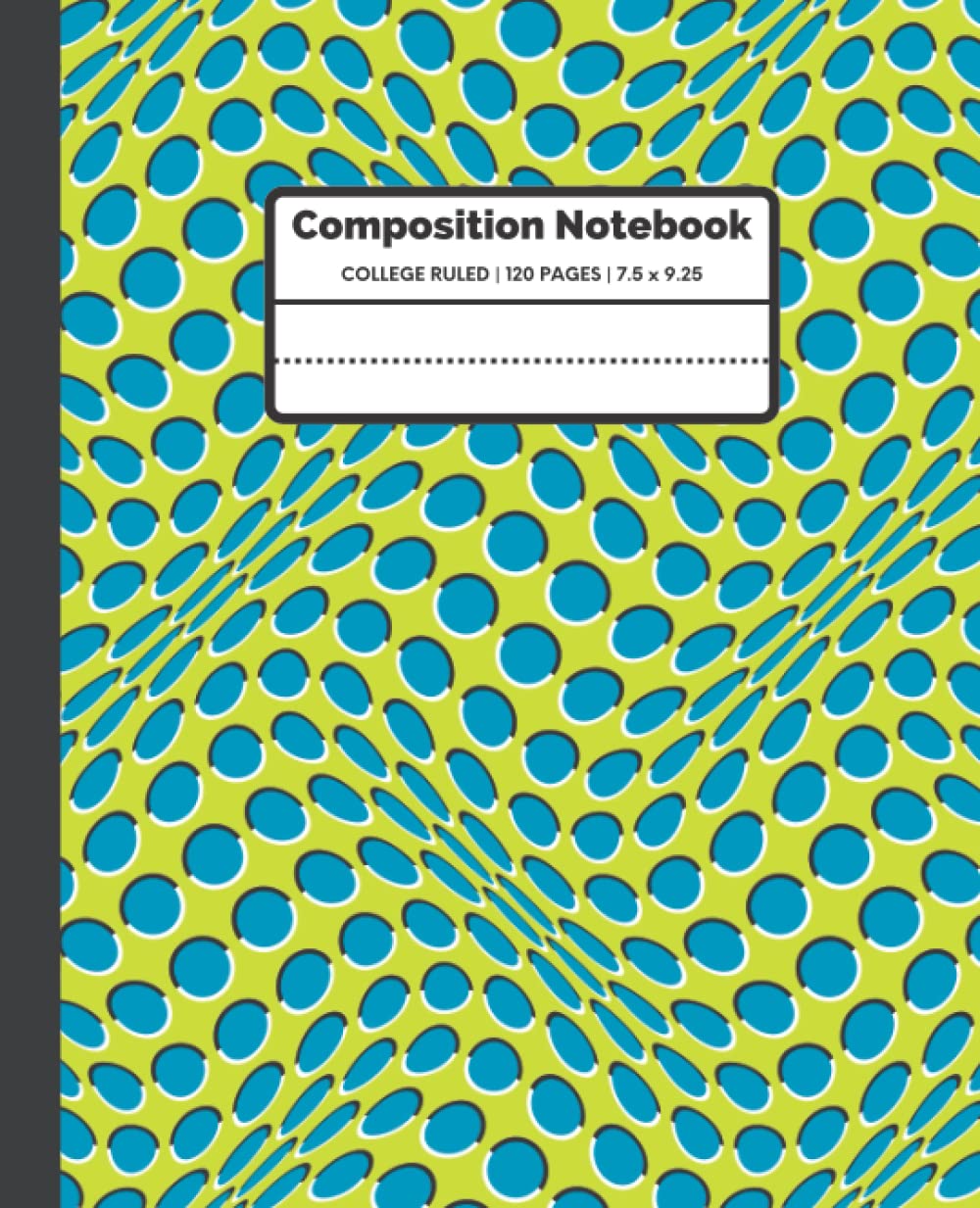 Composition Notebook: Teal and Chartreuse Rotating Circles Optical Illusion, College Ruled, 120 pages | Perfect for Kids, Teens, Adults, Students, and Teachers | A Must Have for Back School Supplies baixar o livro de graça