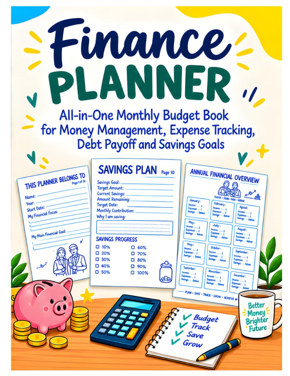 Finance Planner: All-in-One Monthly Budget Book for Money Management, Expense Tracking, Debt Payoff and Savings Goals: Undated Budget Tracker with... Challenge and Money Habits for Young Adults baixar livro de graça
