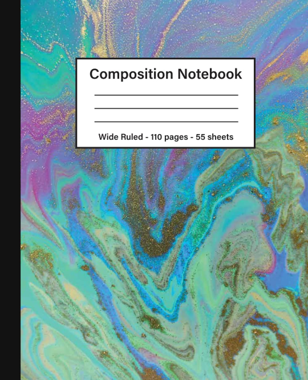 Composition Notebook: Wide Ruled Paper Journal Notebook | Pretty Gold Purple Turquoise Liquid Marble Composition Notebook | Blank Wide Lined Workbook... Students | Cute Marble Composition Notebook baixar livro de graça