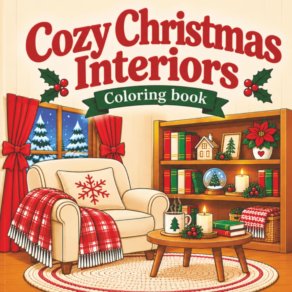 Cozy Christmas Interiors: Coloring Book for Adults and Teens, 40 illustrations (home & interior design, festive decors, ornaments, delicious food,... creativity, stress relief, focus, relaxation baixar o livro de graça