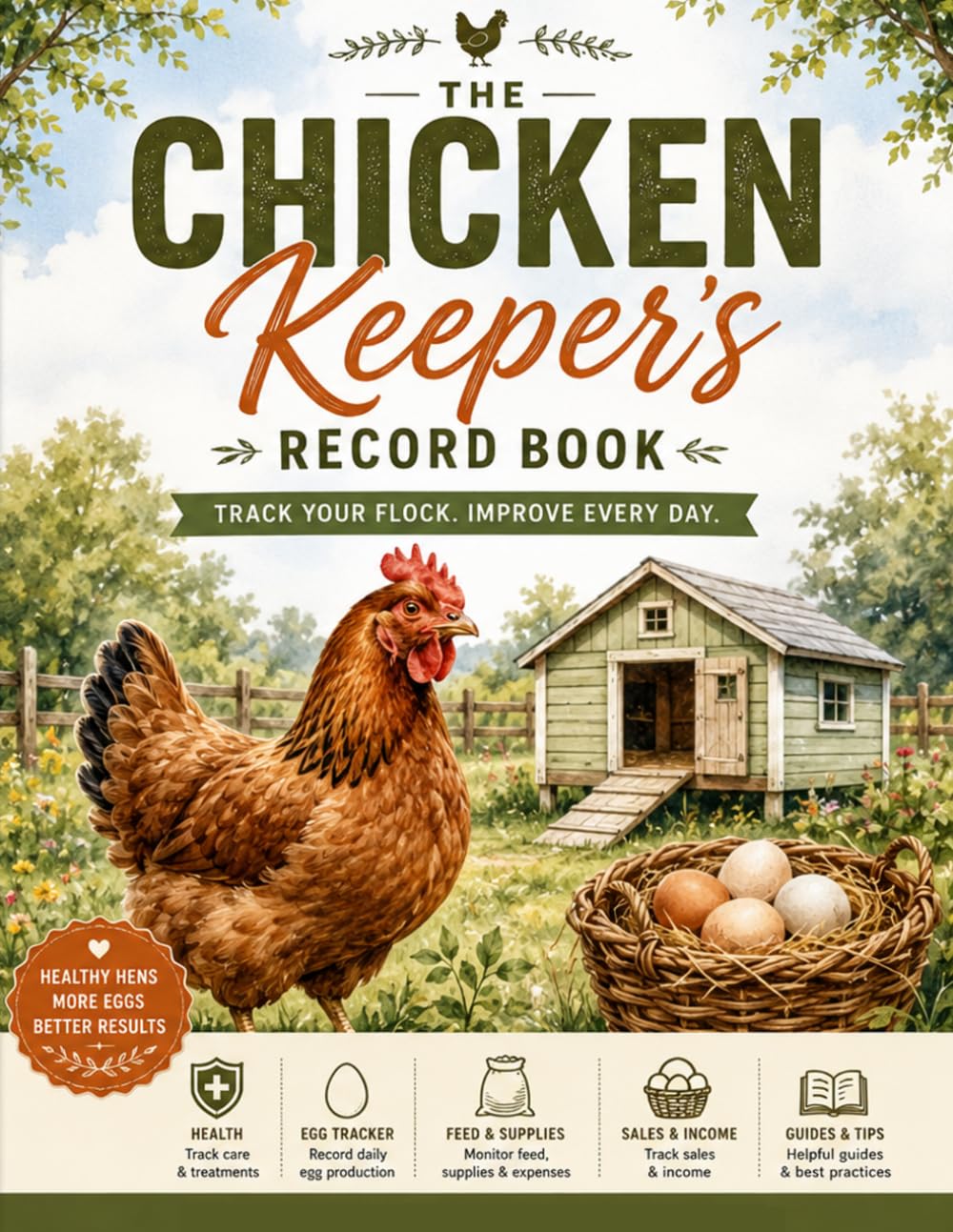 Chicken Keeper's Record Book: All-in-One Flock Management Journal for Egg Production, Health Records, Breeding, Incubation, Feed Tracking, Expenses, and Farm Planning baixar o livro de graça