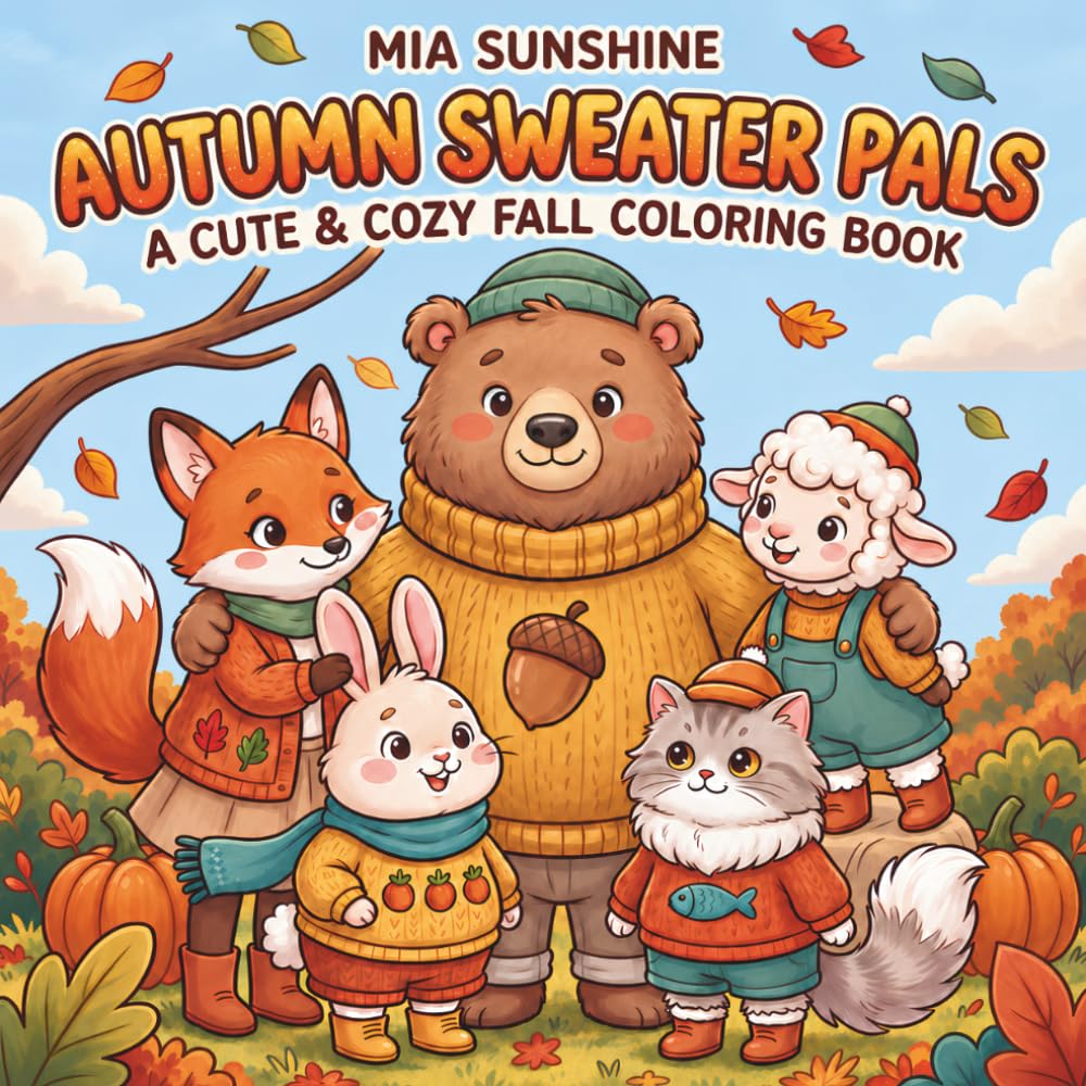 Autumn Sweater Pals - A Cute & Cozy Fall Coloring Book: An Adorable Fall Coloring Book with Cozy Animal Friends, Cute Autumn Activities, and... Kids (Autumn Coloring Book for Adults 2026) baixar o livro de graça